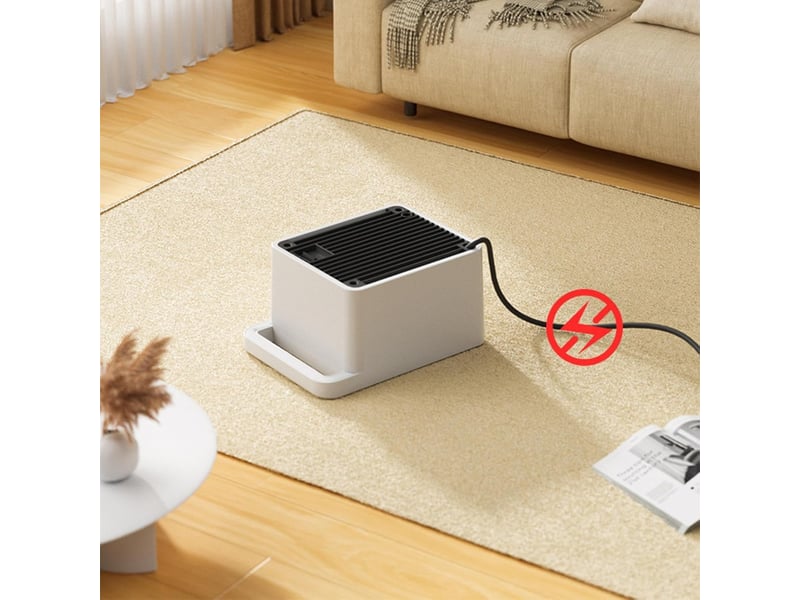 Chauffage d'appoint portatif - cheminée de table - convient pour la maison, le bureau, la chambre à coucher - chauffage d'hiver, 900 w, blanc FC-ZLS-00068ZLS - Conforama E