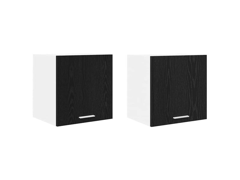 Meuble de rangement, armoire suspendue 2 pcs chêne noir et blanc bois d'ingénierie shl8631 - Conforama A