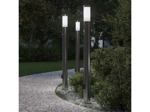 Lot de 3 borne lumineuse avec détecteur et prise 110 cm acier inoxydable ip44 shl60222