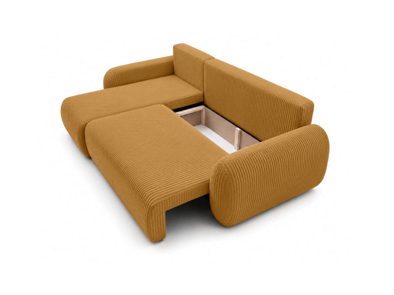 Alya - canapé d'angle convertible et réversible 3 places en velours côtelé - Conforama D