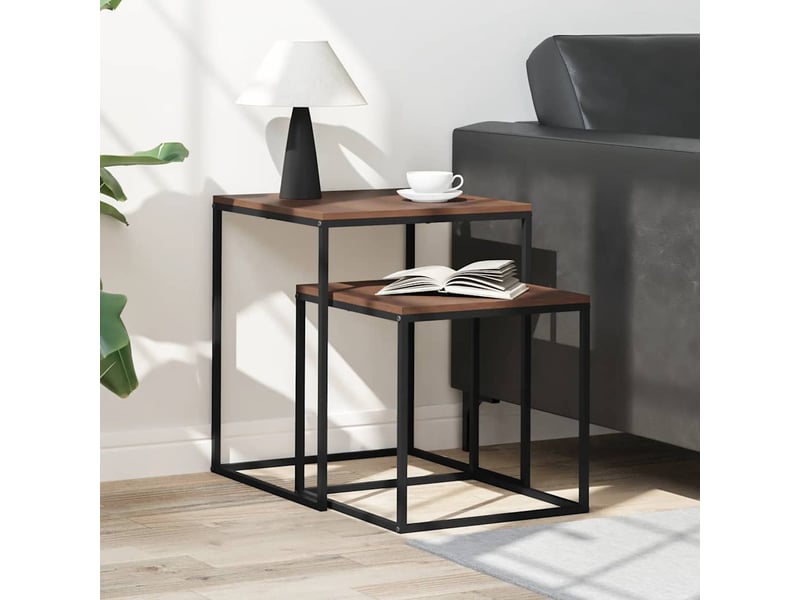  Ensemble de table basse 2 pcs bois d'ingénierie et métal shl5691  - Conforama C