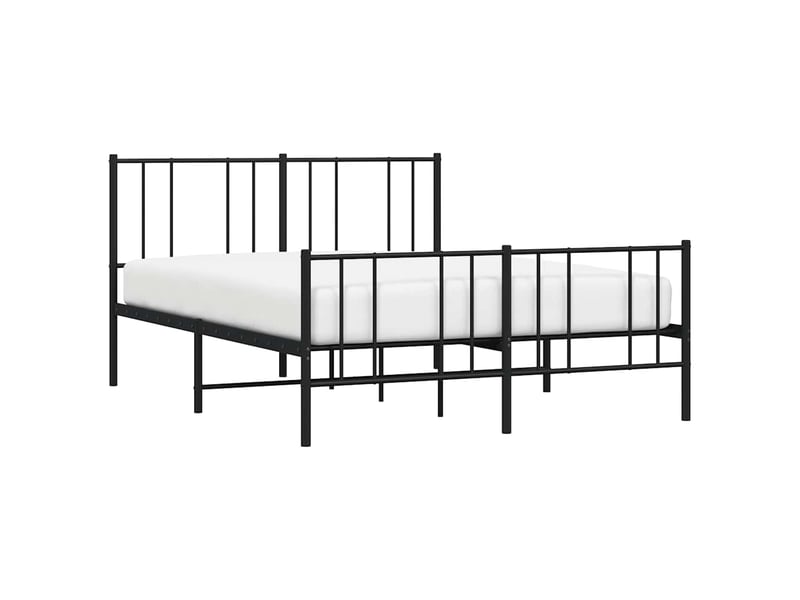  Lit double- lit adulte -  cadre de lit métal sans matelas avec pied de lit noir 140x190cm  - Conforama D