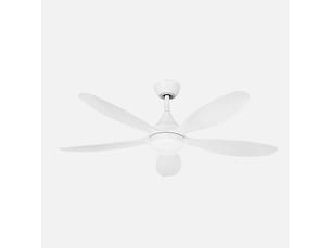 Ventilateur de plafond fabrilamp tobarra dc blanc 5 pales 132 cm 6 vitesses led 18 w télécommande