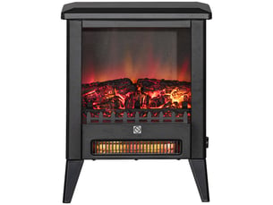 Cheminée électrique avec effet flamme 3d, 1800 w, 17–27 °c, noire