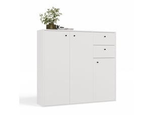 Fran - commode - 3 portes, 2 tiroirs - 120x110x30 cm - blance