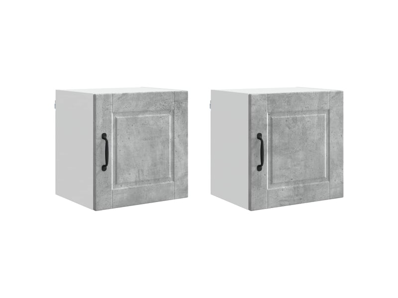  Meuble mural de cuisine | armoire de cuisine 2 pcs gris béton bois d'ingénierie shl1801  - Conforama A