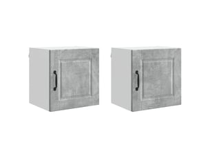 Meuble mural de cuisine | armoire de cuisine 2 pcs gris béton bois d'ingénierie shl1801
