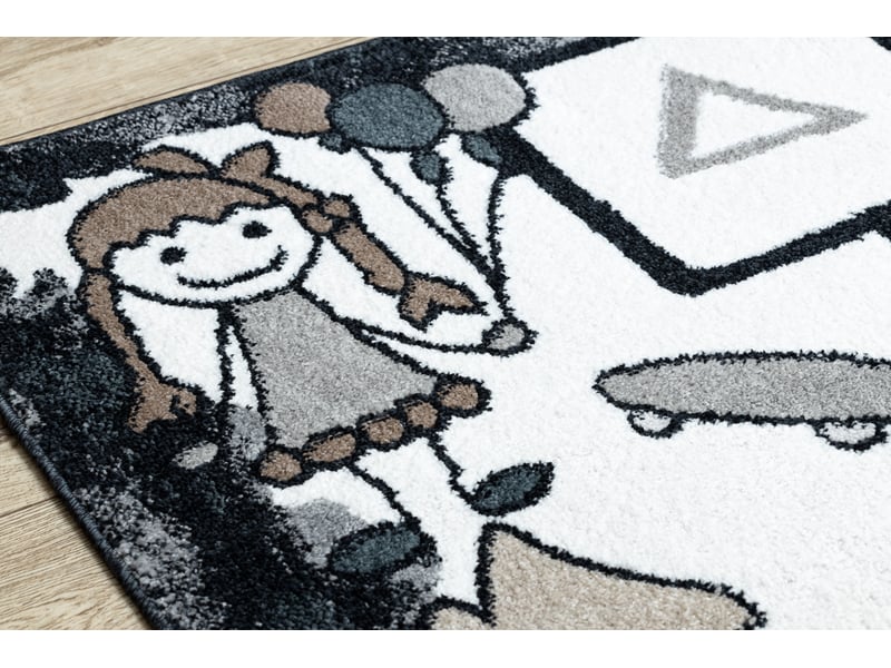  Tapis fun hop pour enfants, la marelle, animaux noir 80x150 cm  - Conforama E