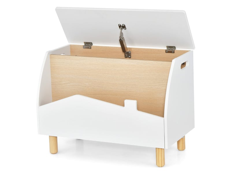  Coffre à jouets avec étagère de présentation 60 x 33 x 44 cm multifonctionnel élégant en mdf blanc 20_0011499  - Conforama A