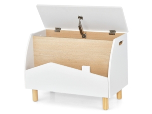 Coffre à jouets avec étagère de présentation 60 x 33 x 44 cm multifonctionnel élégant en mdf blanc 20_0011499