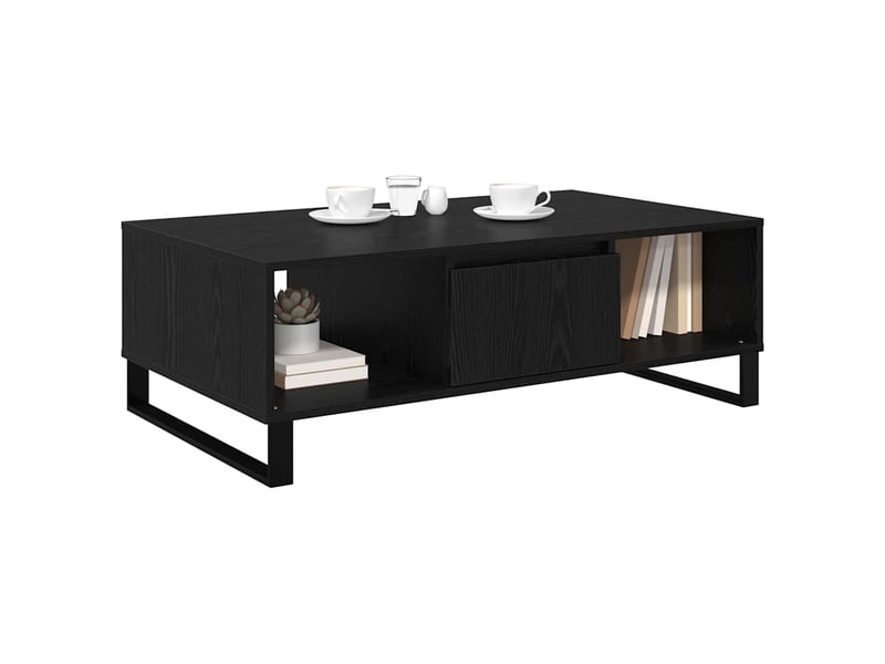  Table basse - table de salon - table à thé chêne noir 104 x 60 x 35 cm bois d'ingénierie  - Conforama C