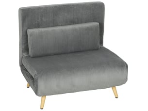 Fauteuil convertible CHICFURN Velours côtelé gris