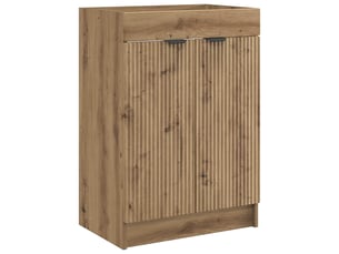 Armoire sous évier de salle de bain, meuble de rangement chêne artisanal shl7313