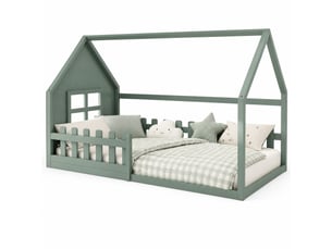 Lit cabane 90x200 cm <strong></strong>  <strong></strong> coloris vert