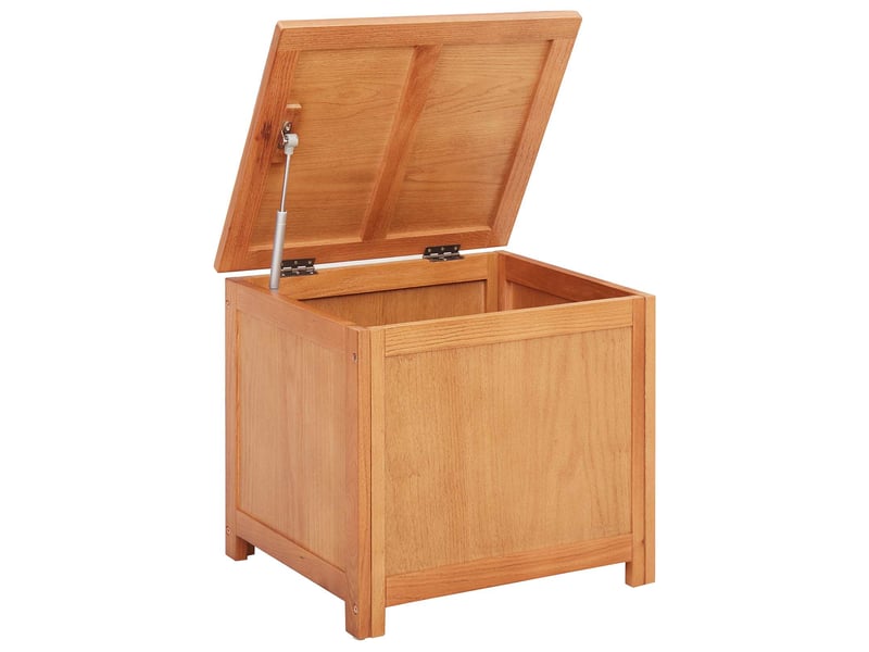 Boîte de rangement, coffre de rangement 50x45x45 cm bois de chêne massif - Conforama D