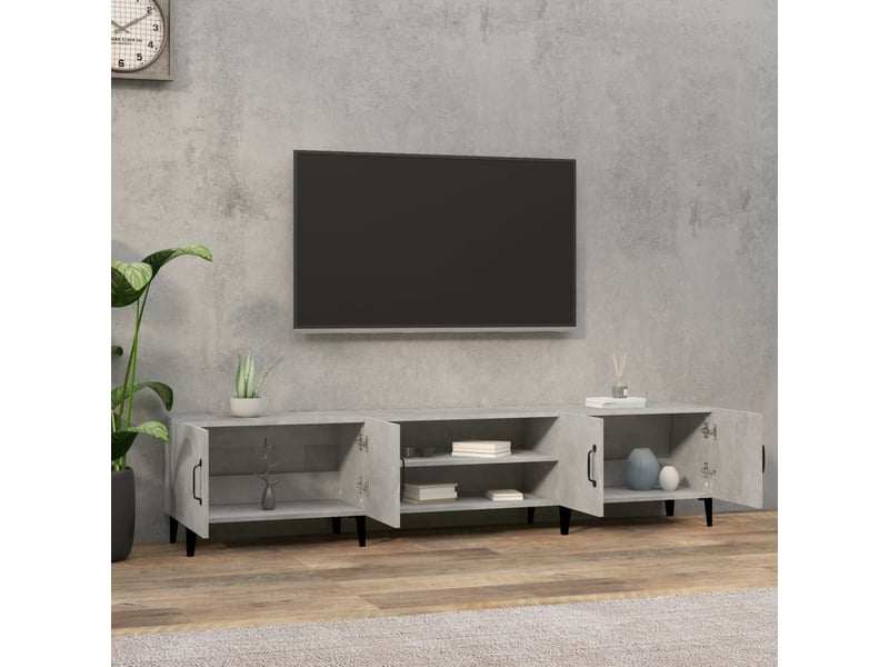  Meuble tv - banc tv - meuble de rangement gris béton 180x31,5x40 cm bois d'ingénierie  - Conforama C