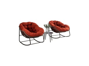 Fauteuil à bascule extérieur,78x106x90 cm,rotin synthétique,orange