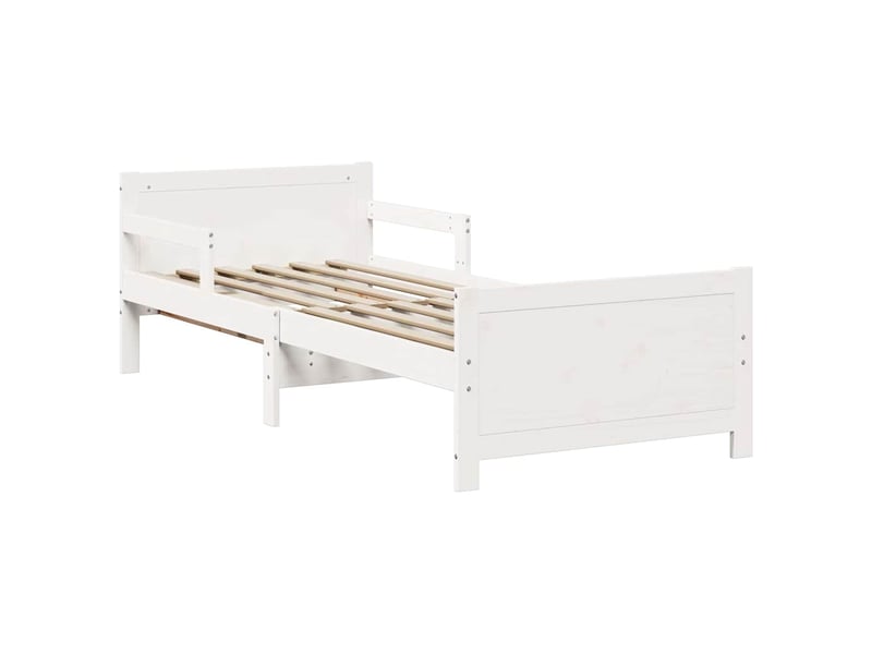 Lit simple- lit adulte - cadre de lit blanc 80 x 200 cm bois d'ingénierie - Conforama C