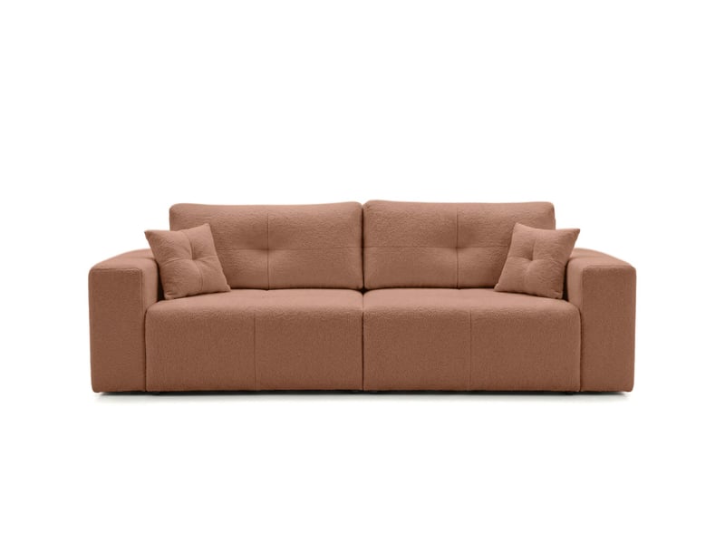  Celine - canapé droit 3 places convertible en bouclette  - Conforama E