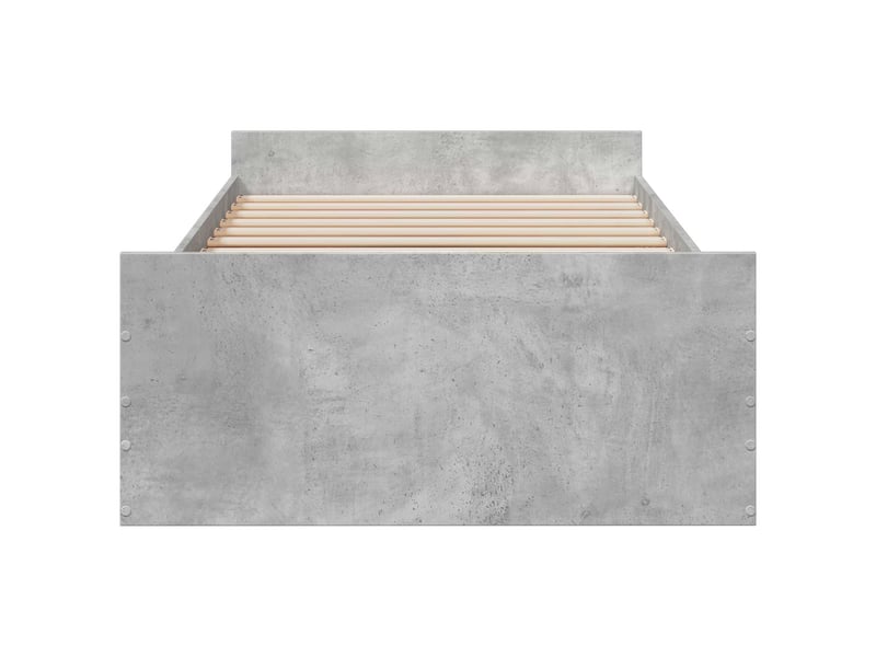  Lit simple- lit adulte -  cadre de lit avec rangement avec tiroir gris béton 80 x 200 cm  - Conforama C