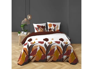 Parure de lit 240 x 220 cm 100% coton 57 fils paloma + drap housse 140 x 190 cm curry