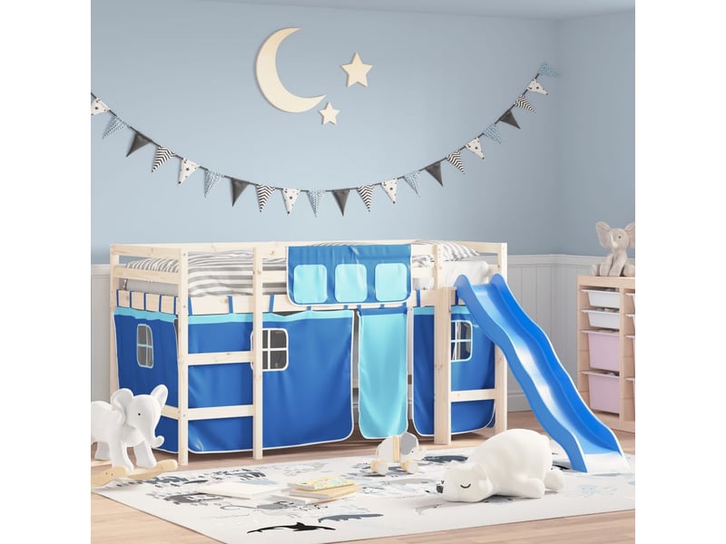 Rideaux pour lit mezzanine bleu polyester cf44938 - Conforama B