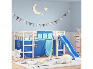 Rideaux pour lit mezzanine bleu polyester cf44938