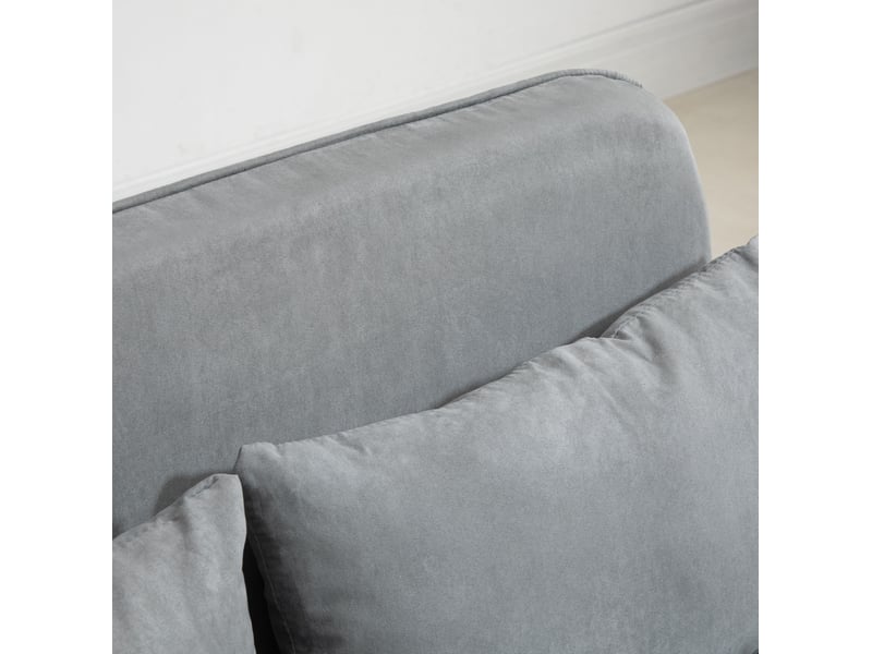  Canapé convertible ulevr 2 places avec dossier réglable 5 positions, couchage 185 x 105 cm, polyester gris clair  - Conforama D