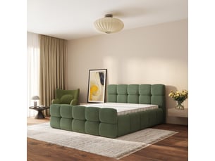 Lit coffre 180x200 cm <strong>MASSENO</strong> <strong></strong> coloris vert