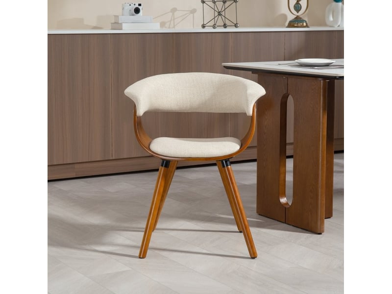 Chaise de salle à manger avec dossier tissu beige evryae - Conforama C