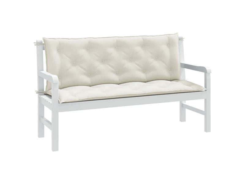  Lot de 2 coussins de banc de jardin, coussins d'assise crème mélangé tissu cf58651  - Conforama B