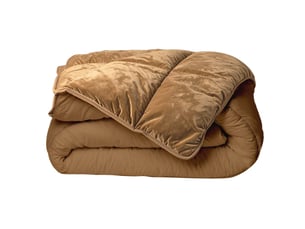 Couette chaude réversible velours uni 240x260cm moka