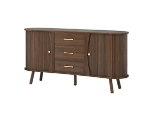 Buffet 2 porte(s)  3 tiroir(s)   - 150 cm coloris bois foncé 