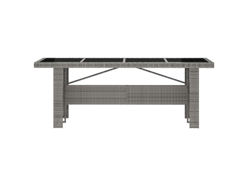  Mobilier à dîner jardin 7 pièces avec coussins résine tressée gris 02_0014931  - Conforama D
