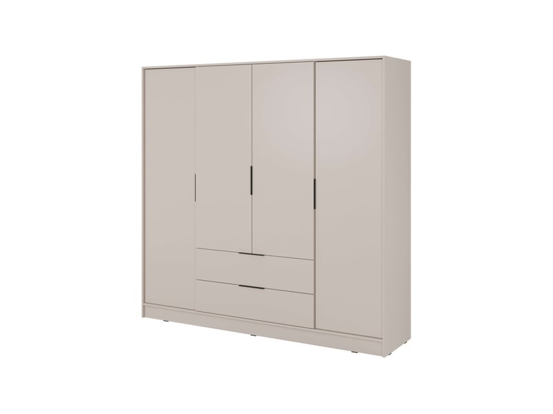  Armoire mirage 4 portes 2 tiroirs avec penderie - beige MIRAGE - Conforama C
