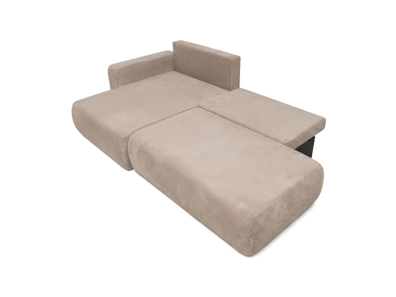  Alya - canapé d'angle max fixe et convertible 5 places en velours côtelé  - Conforama C