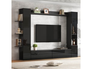 Meuble tv coloris noir 245 cm BUBBLY