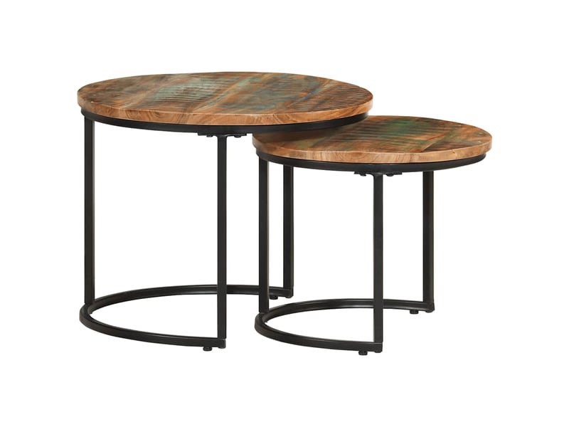  Tables gigognes 2 pcs | table de salon bois de récupération massif  - Conforama A