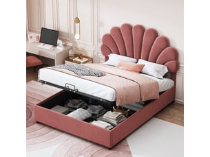 Lit coffre 140x200 cm <strong>OOIILLEE</strong>  <strong>Luxe haut de gamme</strong> coloris rose