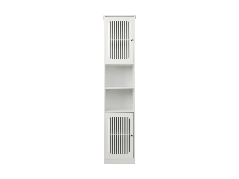  Colonne de salle de bain 2 portes persiennes blanc 36 x 30 x 163 cm W3180P518893 - Conforama A