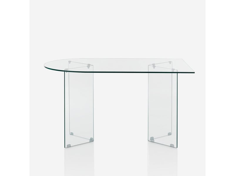 Bureau en verre transparent dakar 130 - Conforama D