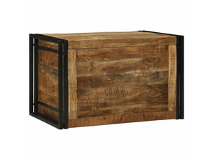 Boîte de rangement, coffre de rangement marron et noir 80x50x50 cm