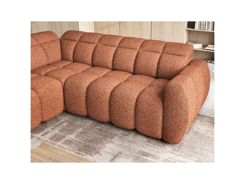  Canapé d'angle électrique ronda 4 places orange chiné – angle gauche  - Conforama D