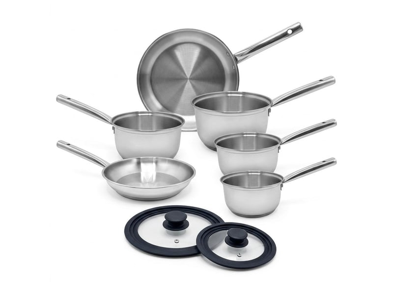  Lot de 4 casseroles 16182022 cm et 2 poêles en inox 2024 cm avec couvercles fackelmann rhona 9133350B88 - Conforama A