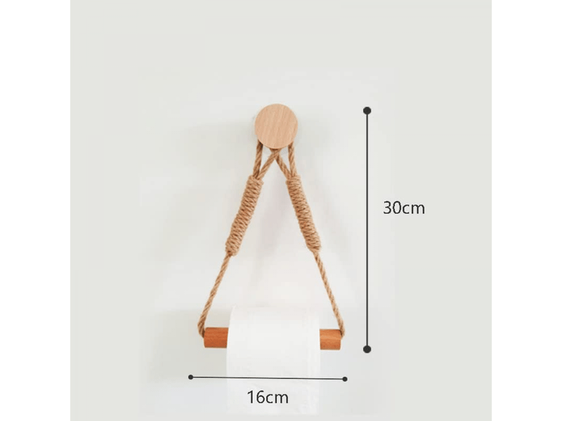  Support de rouleau de serviette toilette, porte-serviette en corde de chanvre, auto-adhésif porte papier toilette  - Conforama C