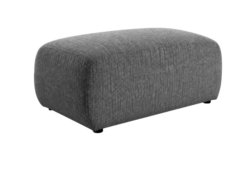  Portofino - pouf en tissu chenille gris foncé 105x57x40  - Conforama E