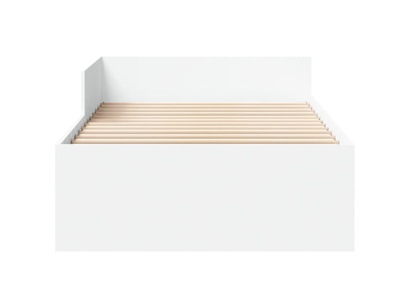  Lit simple- lit adulte -  cadre de lit sans matelas blanc 90x200 cm bois d'ingénierie  - Conforama D