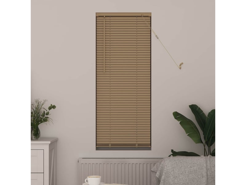 Store vénitien, store de fenêtre marron clair avec motif 150 x 50 cm 25 mm pvc cf47936 - Conforama C
