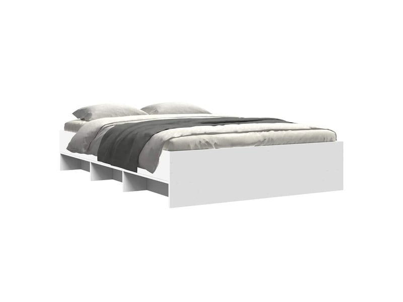  Lit double- lit adulte -  cadre de lit sans matelas blanc 135x190 cm bois d'ingénierie  - Conforama B