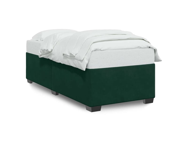  Lit simple- lit adulte -  cadre de lit sans matelas vert foncé 80x200 cm velours  - Conforama A